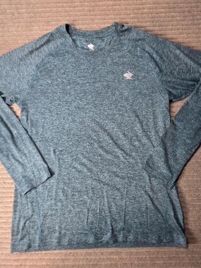 Rabbit Athletic Mens Long Sleeve Heathered Green Running Shirt. Size Large EUC